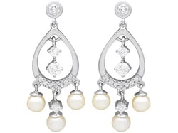 Vintage Three Pearl Drop Earrings for Sale
