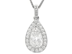 2.2 carat Pear Cut Diamond Pendant for Sale
