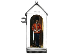 Victorian Silver and Enamel Sentry Box Vesta Case