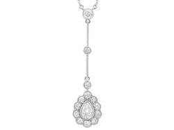 Edwardian Diamond Drop Necklace for Sale