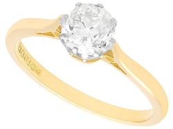 0.8 Carat Diamond Ring in Yellow Gold for Sale