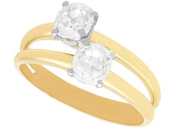 Antique Two Stone Solitaire Diamond Ring