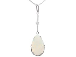 Simple Opal Teardrop Pendant 