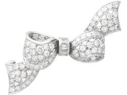 Diamond Bow Brooch in Silver UK