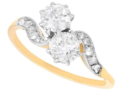 Old European Cut Diamond Twist Ring in Yellow Gold