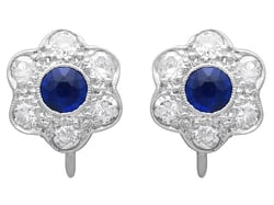 Sapphire and Diamond Earrings in Platinum