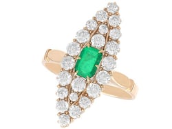 1920s Emerald and Diamond Ring for Sale