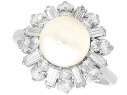 Vintage Pearl and Diamond Cluster Ring
