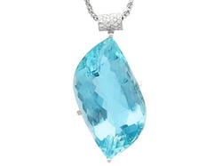 Vintage Large Fancy Cut Aquamarine Pendant