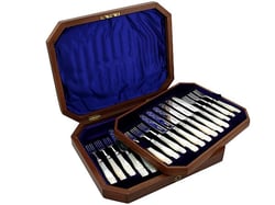 Boxed Antique Silver Dessert Cutlery