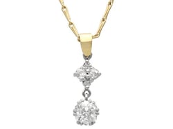 Diamond Drop Pendant Necklace in 9ct Gold for Sale