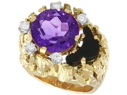 Vintage Amethyst and Onyx Ring for sale