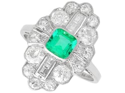Art Deco Emerald and Diamond Ring 