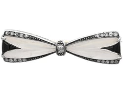 Rock Crystal and Diamond Bow Brooch for Sale