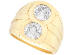 Mens Antique Diamond Ring in Yellow Gold 