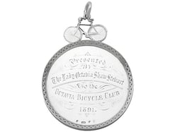 Antique Sterling Silver Cycling Medallion