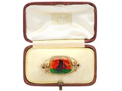 Murrle Bennet & Co Enamel Brooch in 15ct Gold for Sale