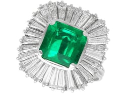 Emerald Ballerina Ring with Baguette Diamonds