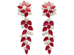 Ruby and Diamond Chandelier Earrings