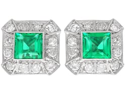 Colombian Emerald Stud Earrings - Vintage