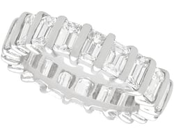Emerald Cut Eternity Band in Platinum