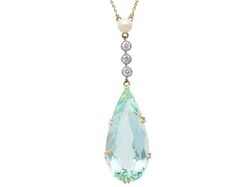 Pear Cut Aquamarine Drop Pendant for Sale