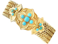 Victorian Gold and Turquoise Bracelet for Sale