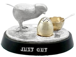 Victorian Silver Bird Condiment Set
