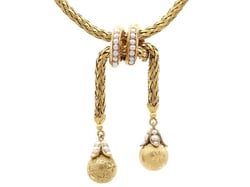Antique Gold Woven Necklace for Sale