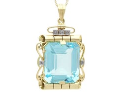 32 Carat Aquamarine Pendant in Yellow Gold