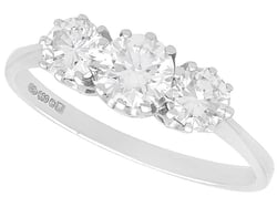 Palladium Diamond Trilogy Ring for Sale
