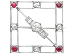 1920s Ruby and Diamond Set Brooch