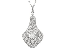 1920s Multi Diamond Pendant in White Gold