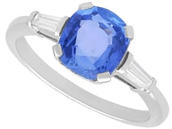 Blue Ceylon sapphire and platinum Engagement Ring