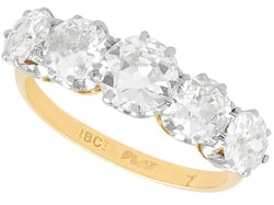 5 Stone Diamond Ring Yellow Gold for Sale