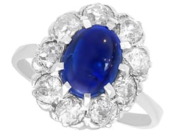 Sri Lankan Sapphire Cluster Ring for Sale
