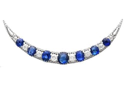 Burmese Sapphire Crescent Brooch for Sale