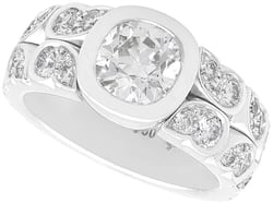 2 Carat Bezel Set Diamond Ring in White Gold