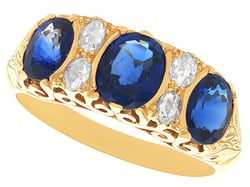 Victorian Style Sapphire and Diamond Ring