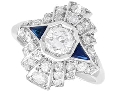 Diamond and Sapphire Art Deco Ring
