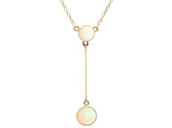 Victorian Opal Drop Necklace in Gold