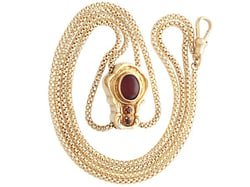 Antique Garnet Gold Chain Necklace