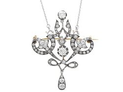 Edwardian Diamond Brooch in Yellow Gold