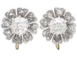 Antique Diamond Floral Cluster Earrings