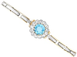 Aquamarine and Diamond Cluster Bracelet