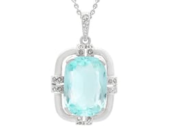 5.74 Carat Cushion Cut Aquamarine Pendant