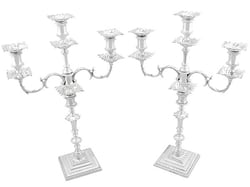 Tall Sterling Silver Candelabra and Candlesticks