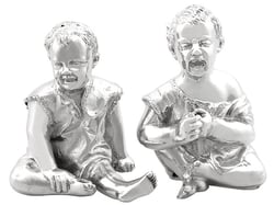 Victorian Novelty Silver Baby Salt and Pepper Shakers