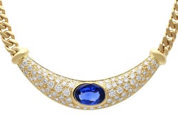 18ct Yellow Gold Sapphire and Diamond Necklace