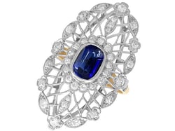 Sugarloaf Cut Sapphire Cocktail Ring